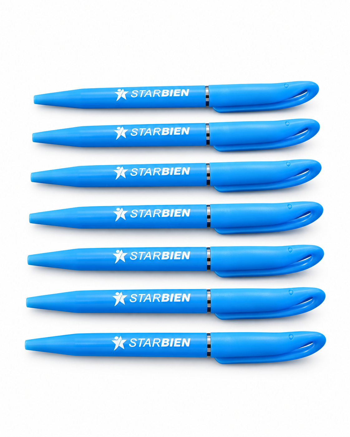 Bolígrafos azules corporativos personalizados