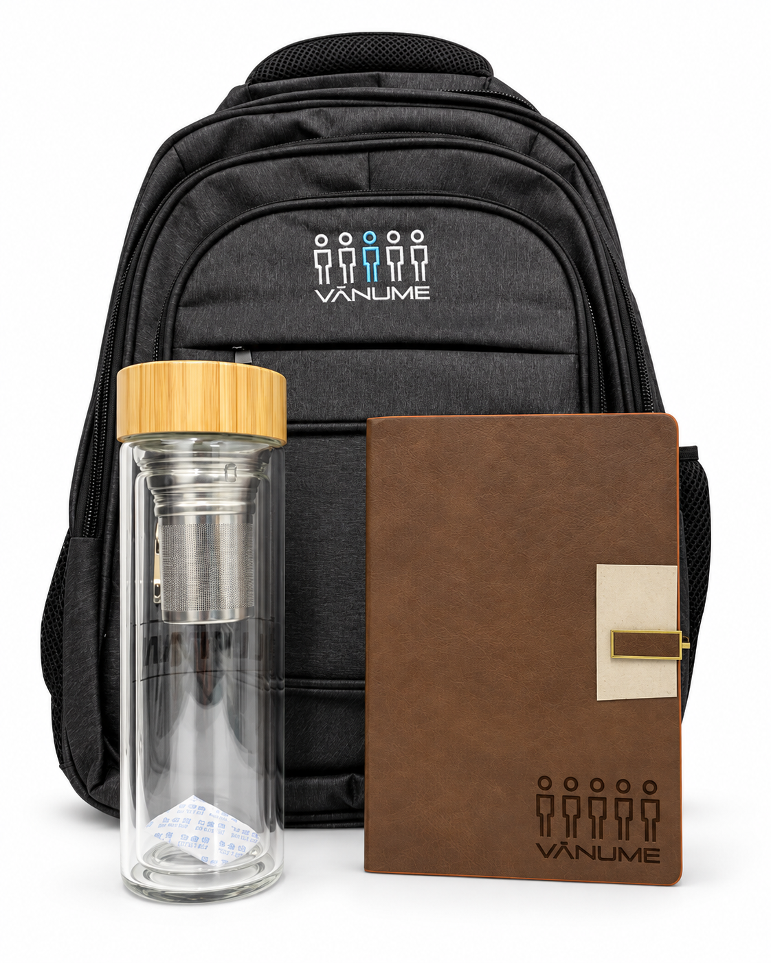 Kit ejecutivo con mochila, libreta y botella