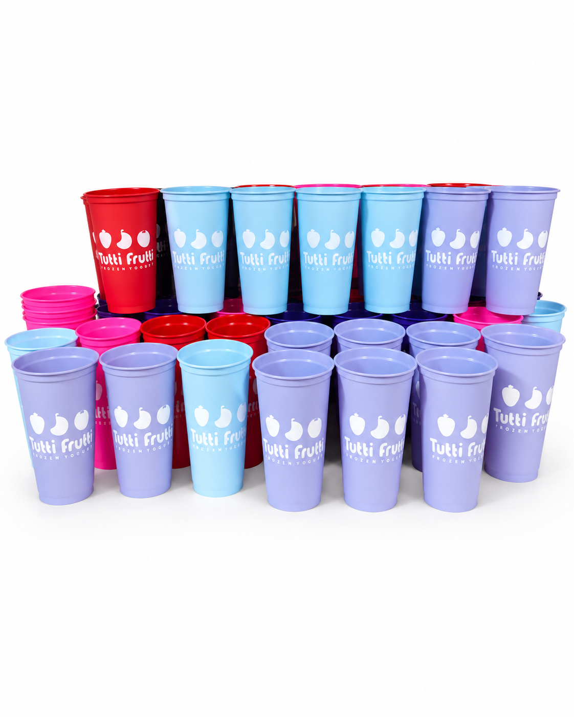Vasos reutilizables de colores